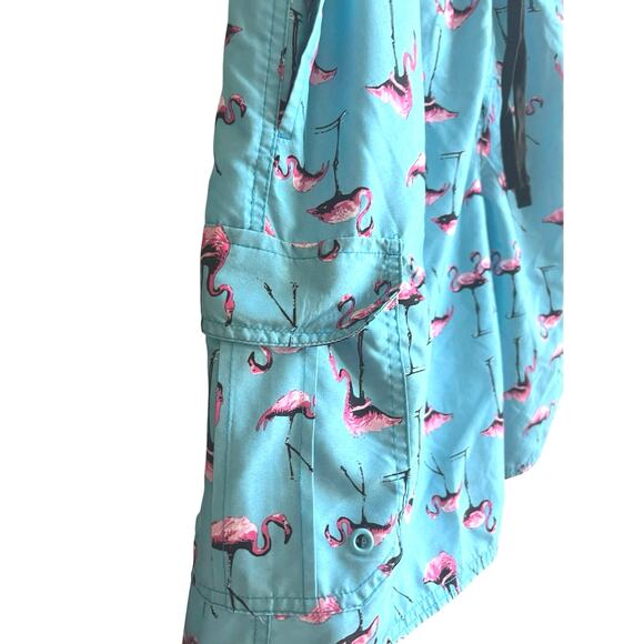 Beverly Hills Polo Club Flamingo Swim Trunks L Mesh Lined Tropical Beach Shorts - Picture 4 of 7